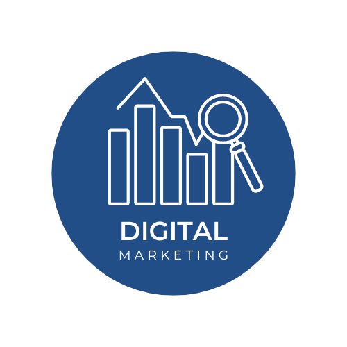 Dark Blue and White Modern Digital Marketing Logo